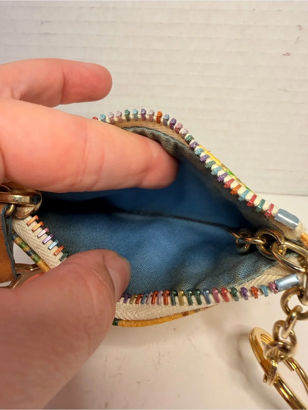 Dooney & Bourke Rainbow Monogram Logo Coin Purse / Card Holder
